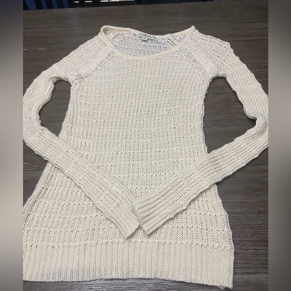 Love Change Loose Open Knit Sweater Women Size Medium